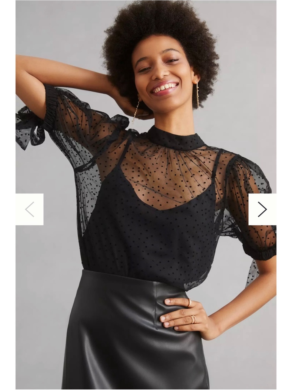 #1811 Anthropologie Sheer Tulle Blouse Medium
